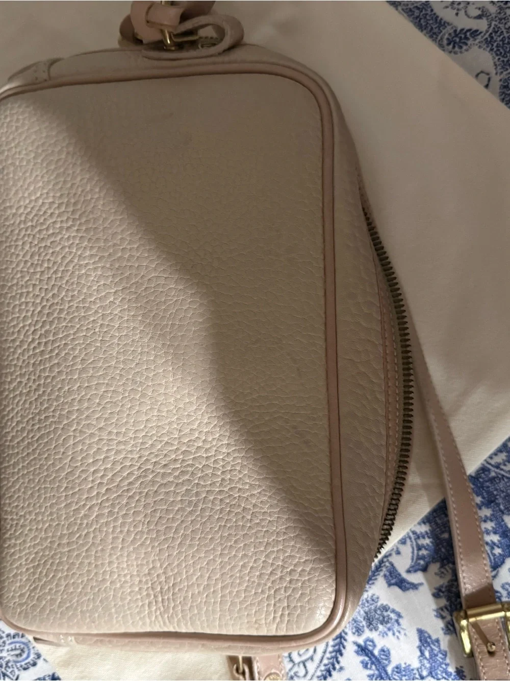 Classic Pebbled Leather Crossbody Bag - Cream BONE CAMERA RARE